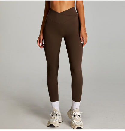 High waisted tight fitting sports pants for women