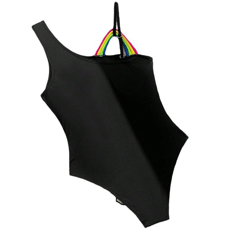 One-Shoulder Color-blocked Monokini for Women