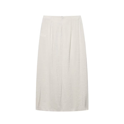 Elegant pleated knot wrapped scarf MIDI skirt