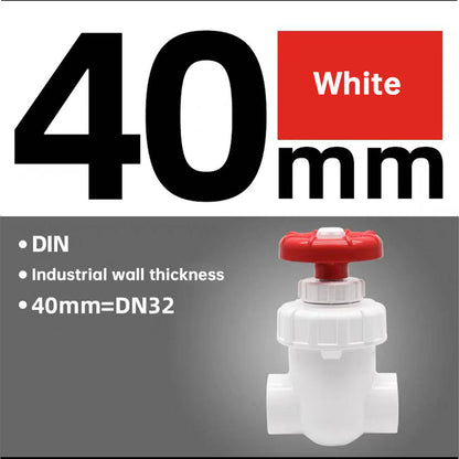 25/32/40mm UPVC Control Valve - Corrosion Resistant Plastic Gate Valve for Aquarium Sump & Garden Drip Irrigation Accessories