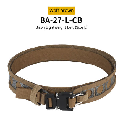 Tactical Two-Layer Battle Belt with Quick Detach Metal Buckle, MOLLE Hunting Combat Waist Belt for Airsoft Gear