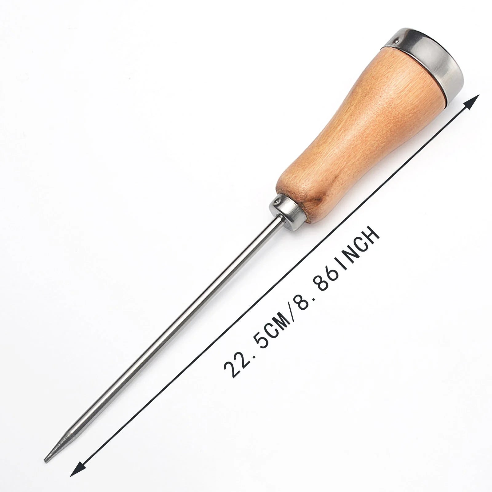 1 Pc Ice Pick with Wooden Handle Plated Steel Ice Breaking Tool Stainless Steel Ice Crusher for Ice Breaking at Home and Bar Great for Breaking Ice in Freezer, 8.86 Inch, Khaki