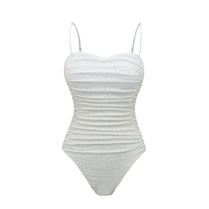 Strapless Breathable Cutout One-Piece Swimsuit for Women, Conservative and Slimming Design