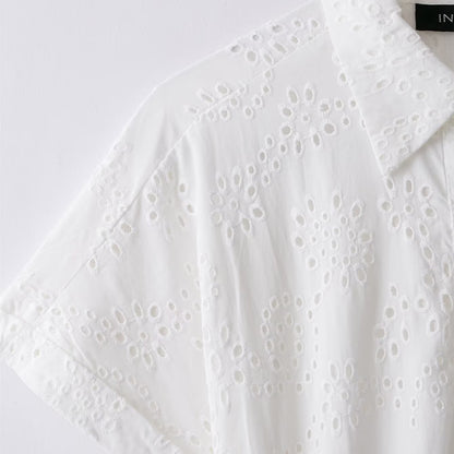 Elegant hollowed out embroidered dress