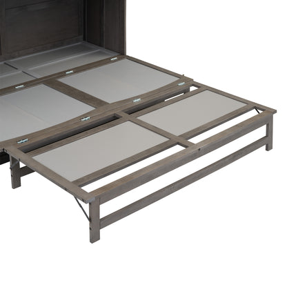 Queen Size Murphy Bed with Built-In Charging Station  Antique Grey