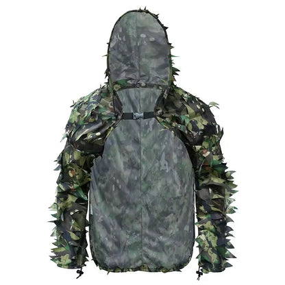 Tactical Ghillie Suit with Hat, Breathable 3D Leafy Sniper Cloak Coat for Hunting, Airsoft, Paintball, CS & Outdoor Wargame