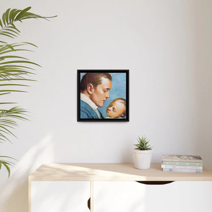 Framed Canvas Wall Art Father and Baby - by Queennoble