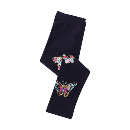 Girls' Stretchy Bottoms Spring Summer Casual Long Pants Slim Fit Princess Style Kids Clothing