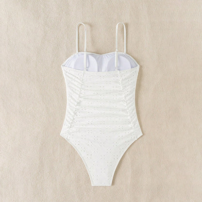 Strapless Breathable Cutout One-Piece Swimsuit for Women, Conservative and Slimming Design