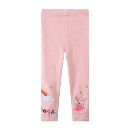 Spring and Autumn Cotton Pants for Women, Elastic Bottoming Tights for Girls, Kids' Stretchy Leggings, Outerwear for Toddlers and Children