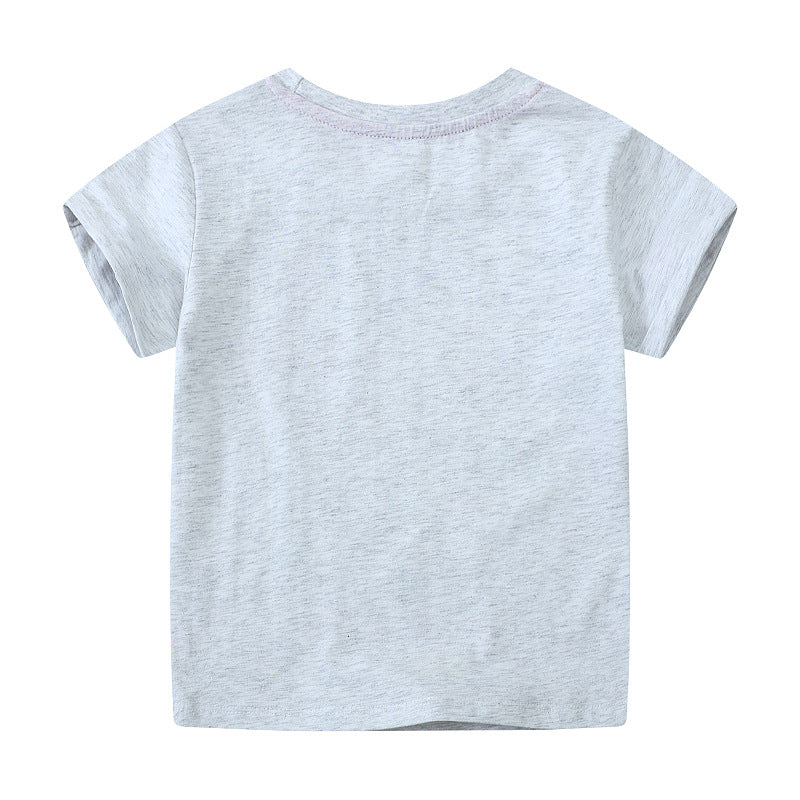 Kids Unicorn Print Short Sleeve T-Shirt Spring Summer New Fashion Children's Top Factory