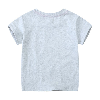 Kids Unicorn Print Short Sleeve T-Shirt Spring Summer New Fashion Children's Top Factory