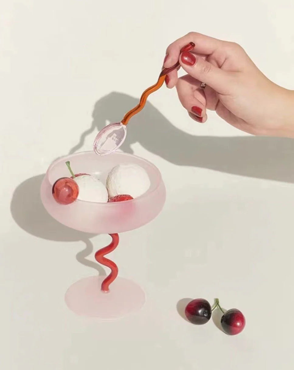 Jelly Bean Wine Glass Set - Whimsical Eclectic Dopamine Cocktail Coupe