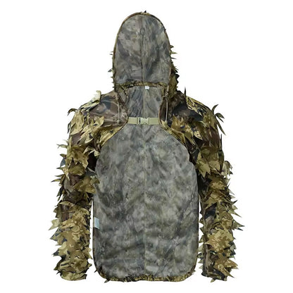 Tactical Ghillie Suit with Hat, Breathable 3D Leafy Sniper Cloak Coat for Hunting, Airsoft, Paintball, CS & Outdoor Wargame