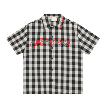 Embroidered short sleeves with letters