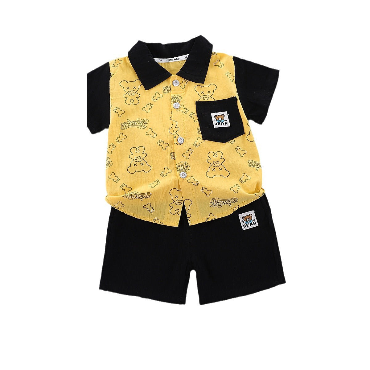 Cartoon short sleeved cardigan children's two-piece set