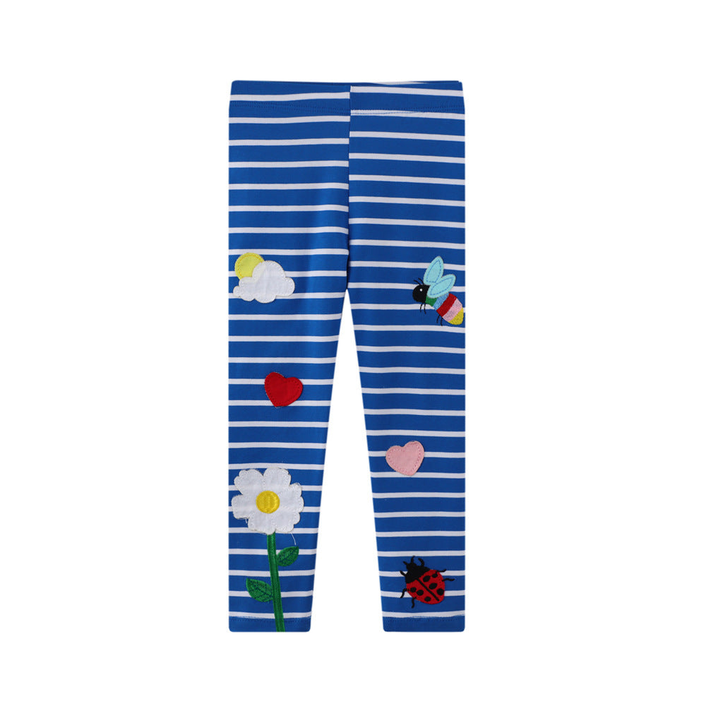 Cotton Baby Leggings for Girls, Lightweight Summer and Spring/Autumn Outerwear, Basic Bottoms