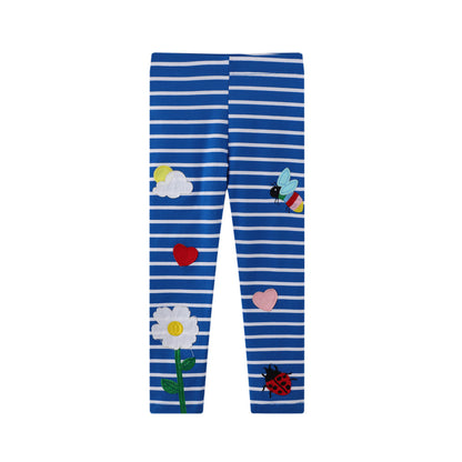Cotton Baby Leggings for Girls, Lightweight Summer and Spring/Autumn Outerwear, Basic Bottoms
