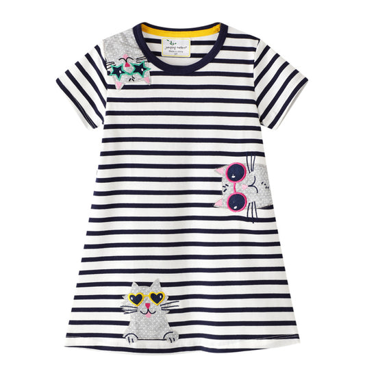 Style Embroidered Children's Dress for Girls, Kids Dress with Floral Embroidery, Casual Fashion Dress for Toddlers