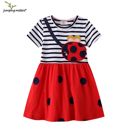 Summer New Children's Knitted Dress Short Sleeve Dress for Girls  Style Kids Clothing
