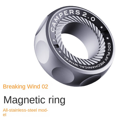 Stainless Steel Ratchet Segment Ring Blind Box Stress Relief Fidget Toy Finger Spinner Mechanical Slide EDC Twister