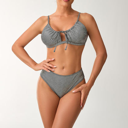 Swimsuit Split Female Seaside Sexy High Waist Solid Color
