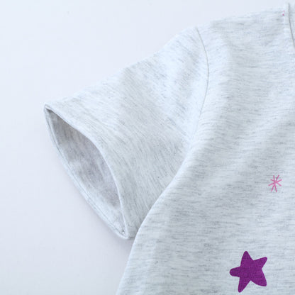 Kids Unicorn Print Short Sleeve T-Shirt Spring Summer New Fashion Children's Top Factory