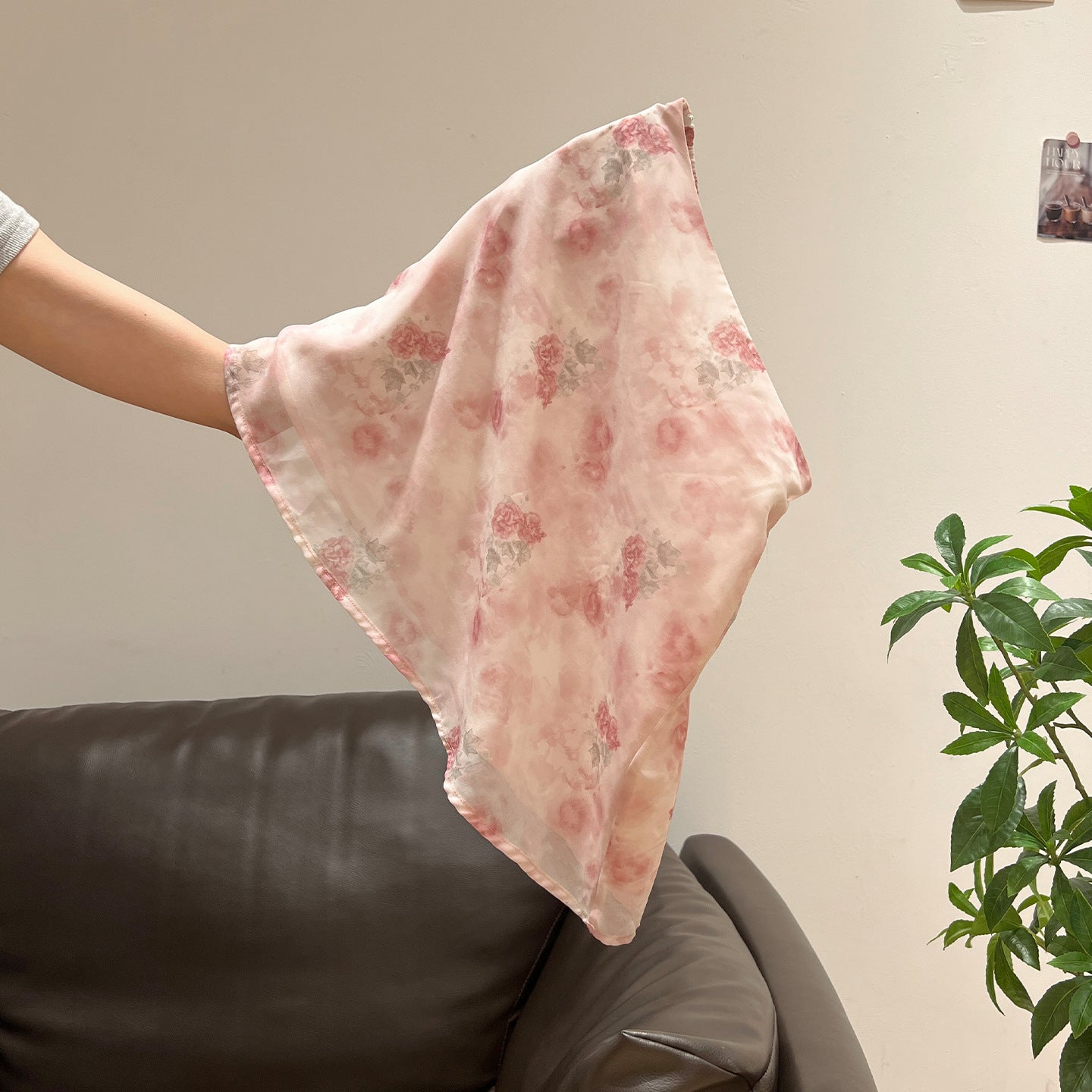 Pink Printed High-Waisted Flowy Midi Skirt for Women, Stylish Fitted Slimming Design