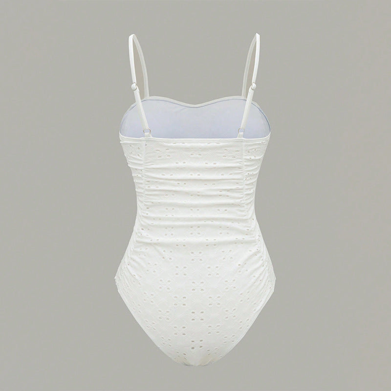 Strapless Breathable Cutout One-Piece Swimsuit for Women, Conservative and Slimming Design