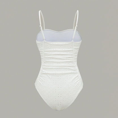 Strapless Breathable Cutout One-Piece Swimsuit for Women, Conservative and Slimming Design