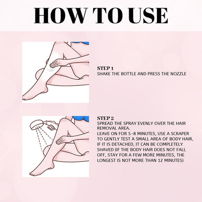 EELHOE Honey Mousse Hair Removal Spray, Full Body Hair Removal Armpit Hair Leg Hair Foam Mild Skin Friendly Does Not Stimulate