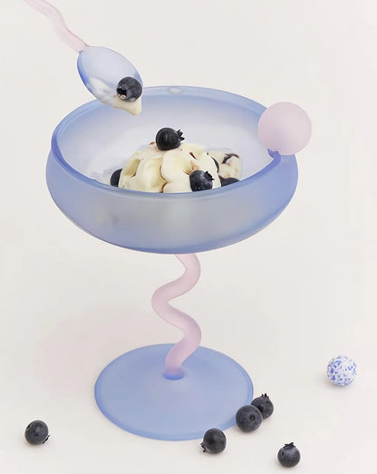 Jelly Bean Wine Glass Set - Whimsical Eclectic Dopamine Cocktail Coupe