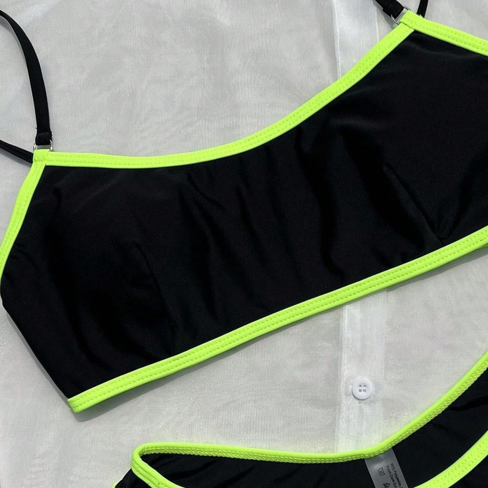 Swimsuit split vacation beach color blocking
