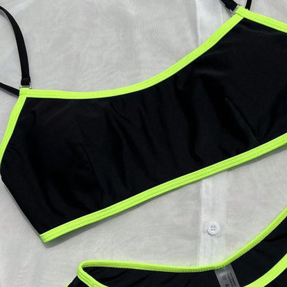Swimsuit split vacation beach color blocking