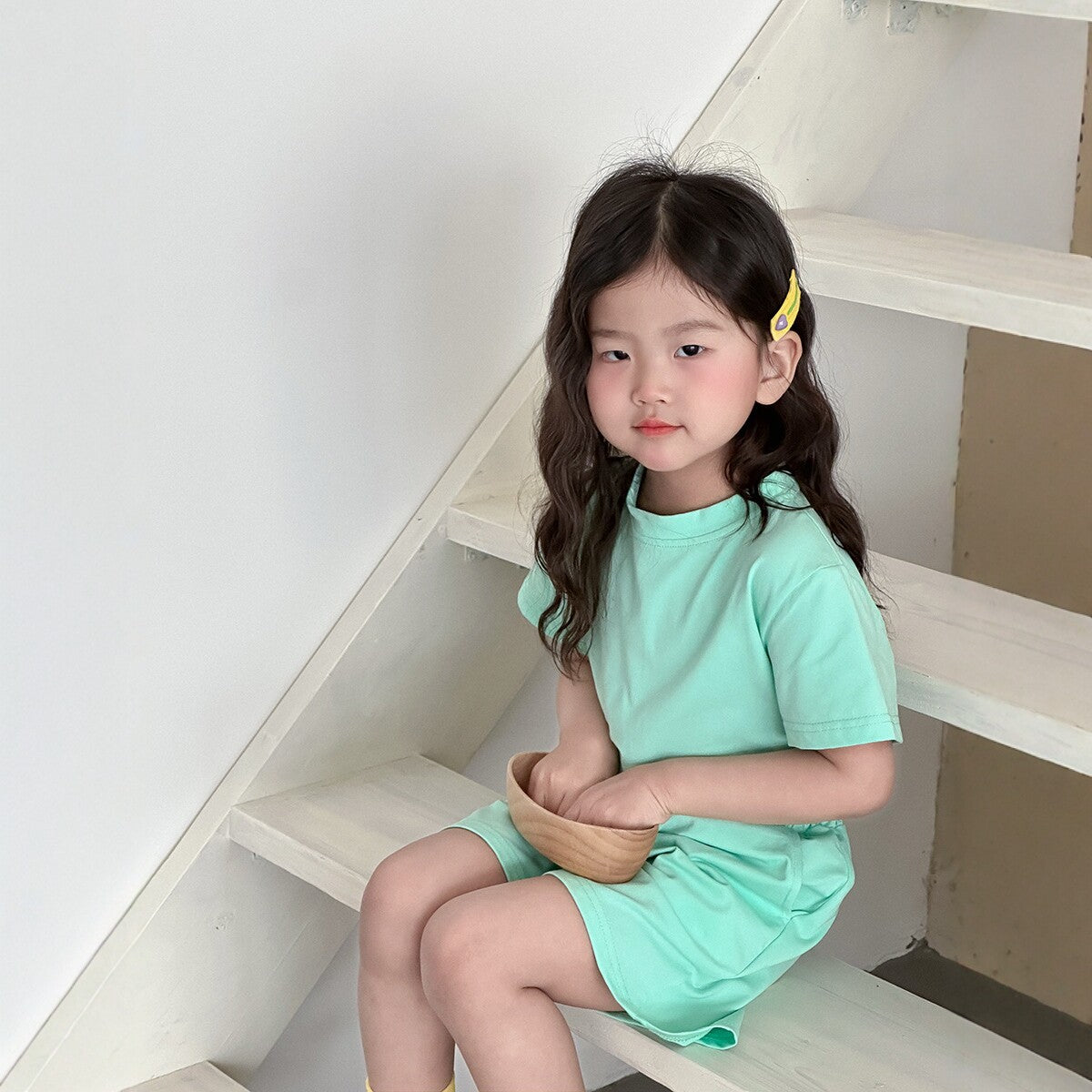 Children's Summer Cotton Pajama Set Short Sleeve Shorts Two-Piece Set Girls Lightweight Casual Sleepwear Wearable Outdoors