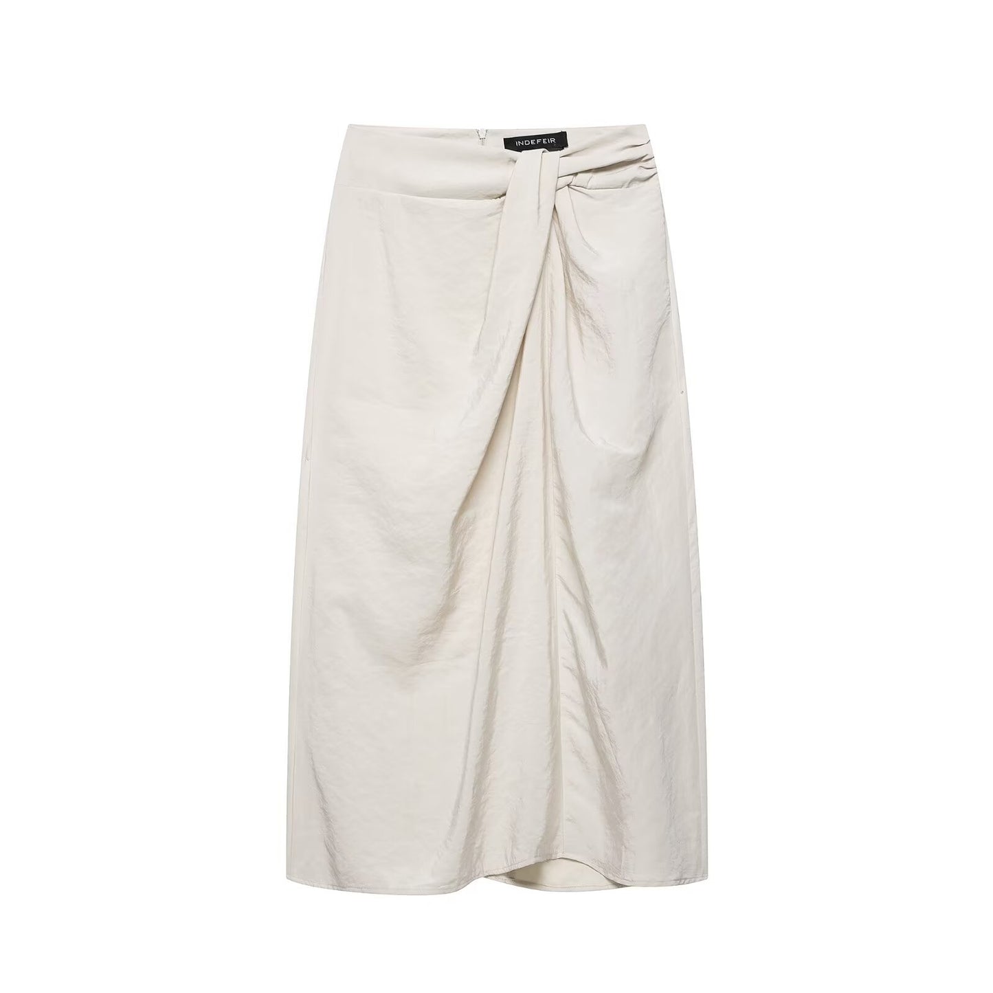 Elegant pleated knot wrapped scarf MIDI skirt