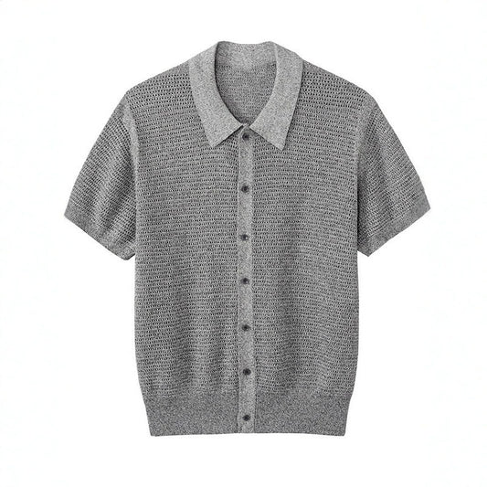 Classic Knit Short Sleeve Shirt for Men