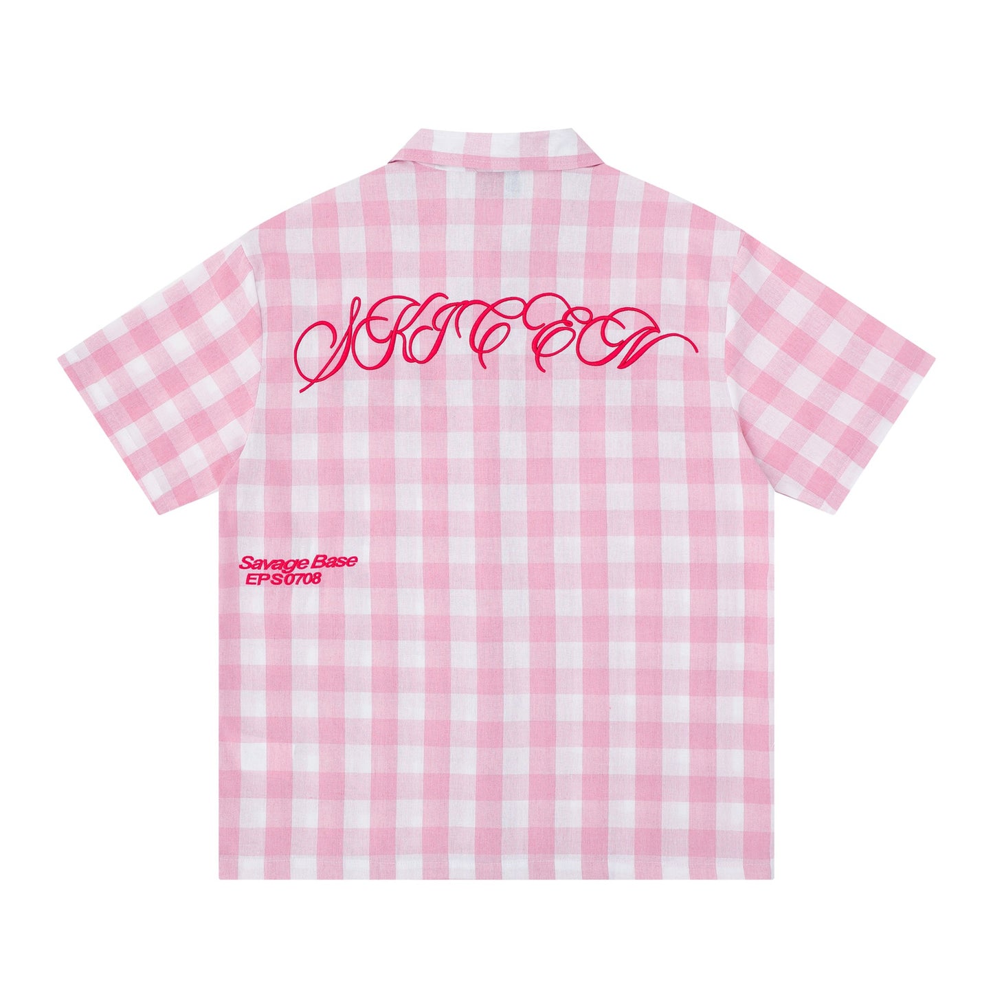 Embroidered short sleeves with letters