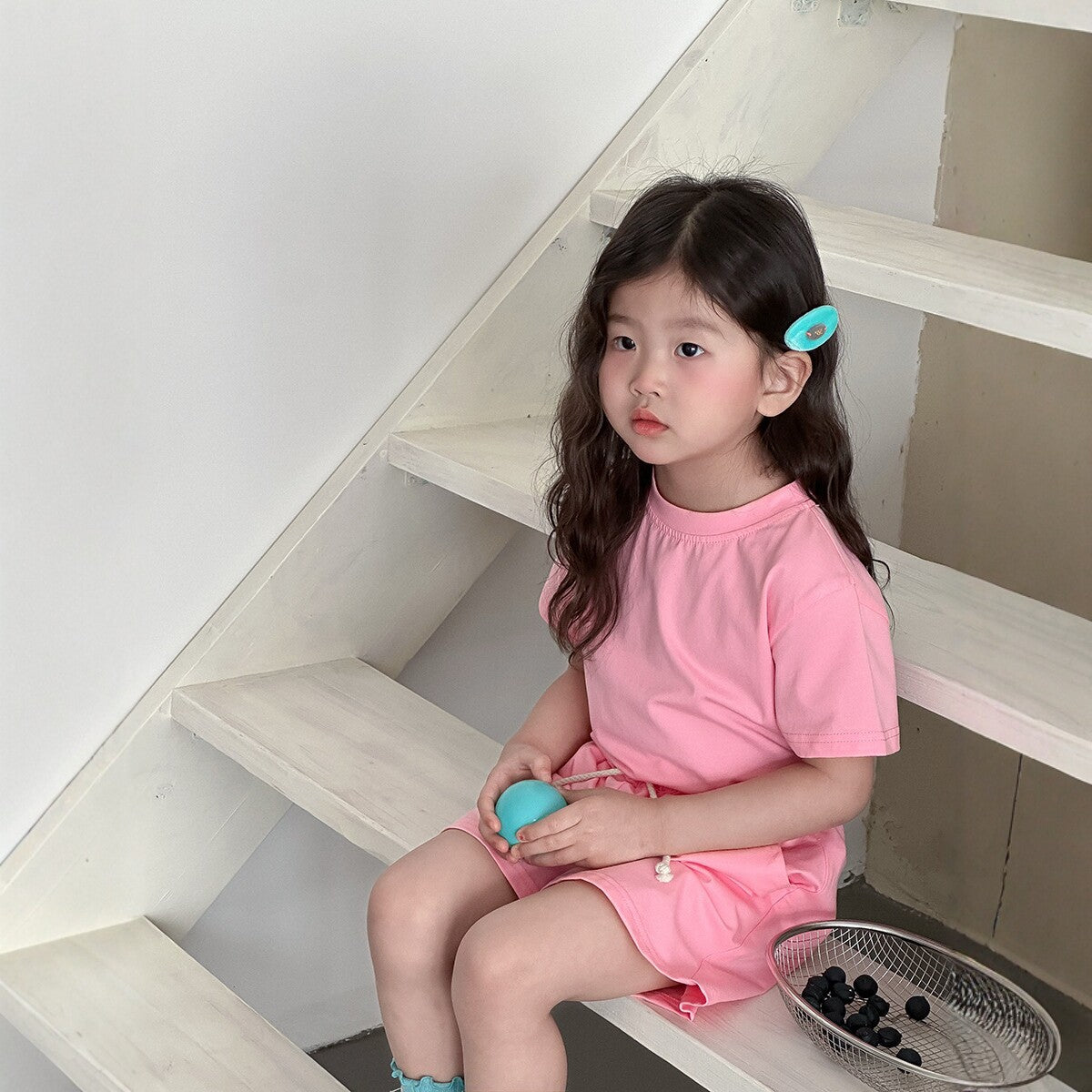 Children's Summer Cotton Pajama Set Short Sleeve Shorts Two-Piece Set Girls Lightweight Casual Sleepwear Wearable Outdoors