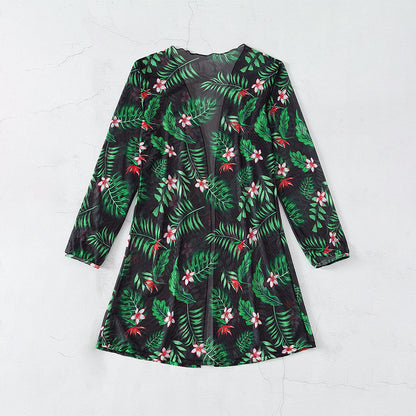 Printed One-Piece Swimwear for Women, Breathable, Loose Fit, Slimming Beach Cover-Up Swimwear Wholesale