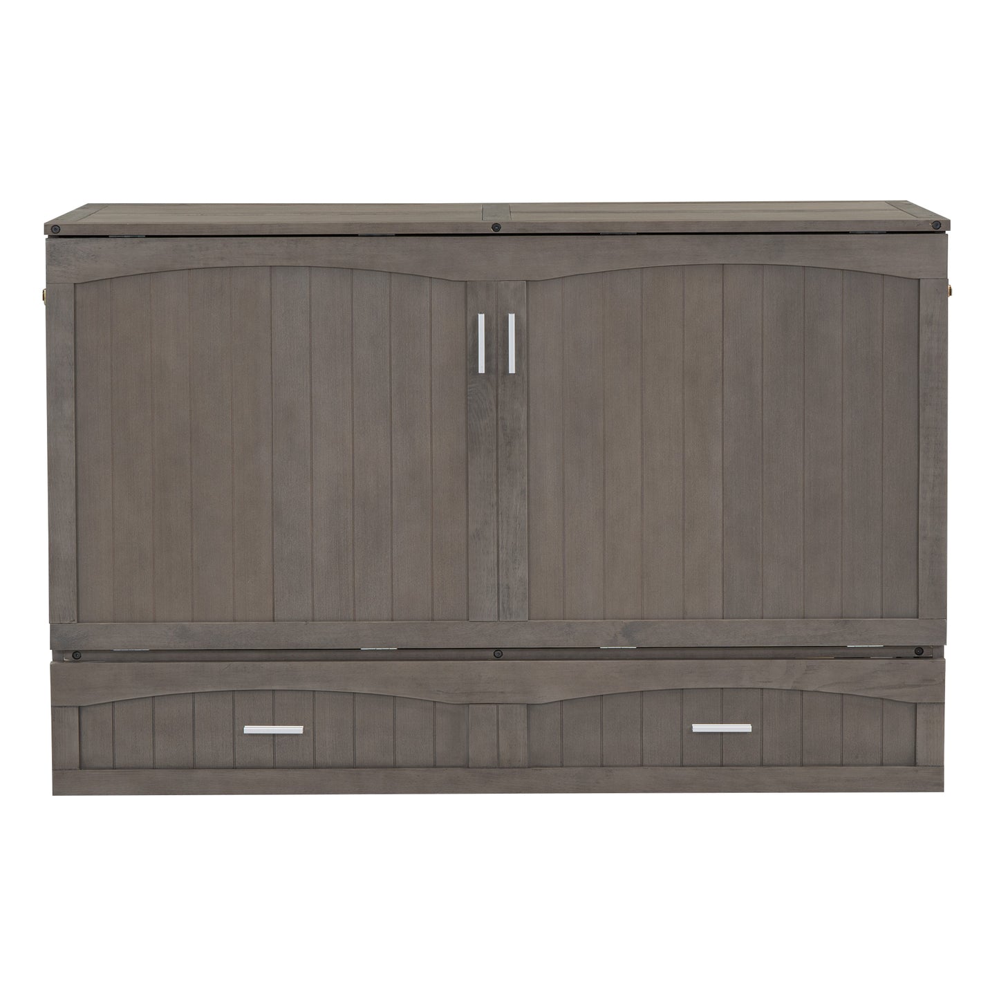 Queen Size Murphy Bed with Built-In Charging Station  Antique Grey