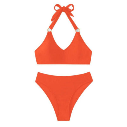Bikini Set with Underwire and Neck Strap, Sexy Two-Piece Swimsuit for Women