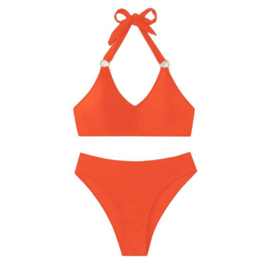 Bikini Set with Underwire and Neck Strap, Sexy Two-Piece Swimsuit for Women