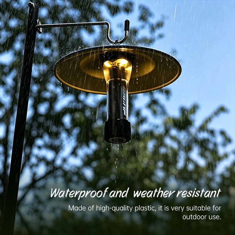 Portable USB Rechargeable Light Bulb Tripod with Waterproof, Ultra-Light Hanging Shade, 3 Modes & 2600mAh Battery