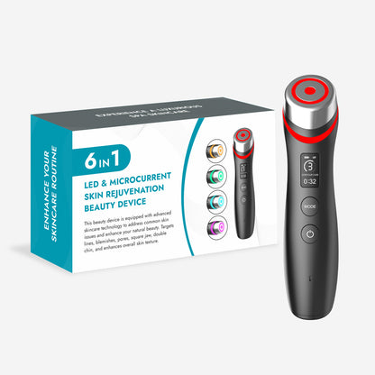 Microcurrent vibration massager red blue light water light pore beauty device