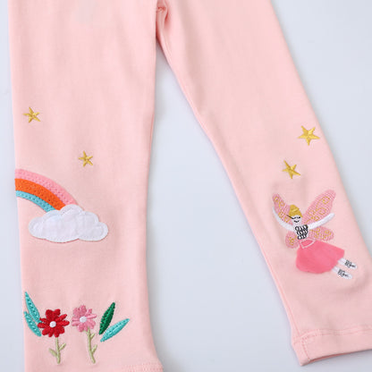 Spring and Autumn Cotton Pants for Women, Elastic Bottoming Tights for Girls, Kids' Stretchy Leggings, Outerwear for Toddlers and Children