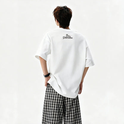 Men's Casual Sporty Short Sleeve High Street Round Neck Couple T-Shirt