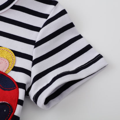 Summer New Children's Knitted Dress Short Sleeve Dress for Girls  Style Kids Clothing