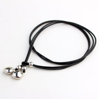 Pulling rope wax thread multi-layer foot decoration peach heart pendant foot chain