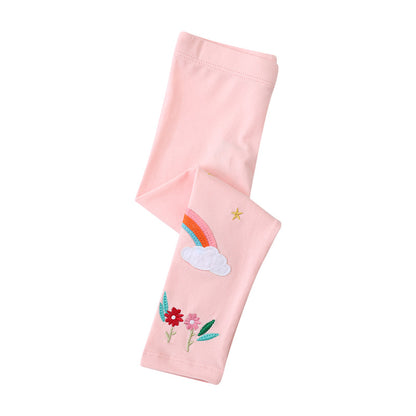 Spring and Autumn Cotton Pants for Women, Elastic Bottoming Tights for Girls, Kids' Stretchy Leggings, Outerwear for Toddlers and Children